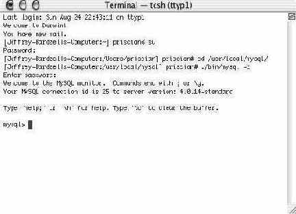 Установка и запуск MySQL для Mac OS X